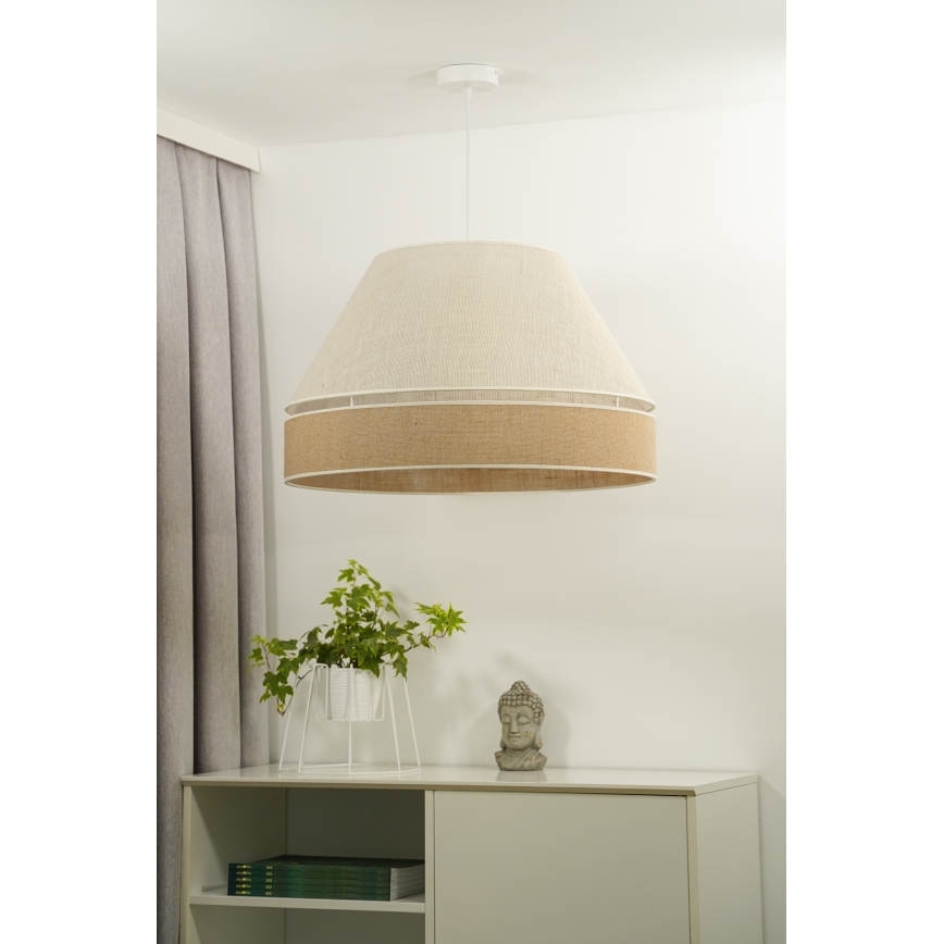 Duolla - Kattokruunu johdossa YUTE AVIGNON 1xE27/15W/230V halkaisija 60 cm harmaa/ruskea