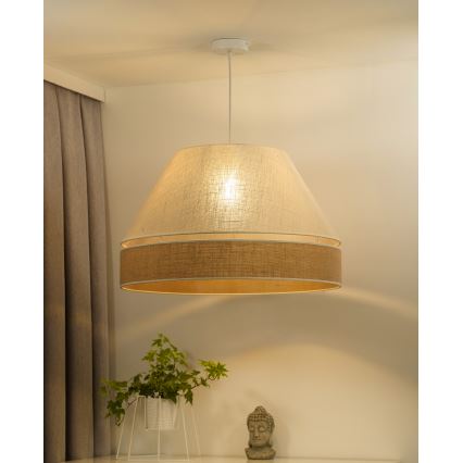 Duolla - Kattokruunu johdossa YUTE AVIGNON 1xE27/15W/230V halkaisija 60 cm kerma/beige