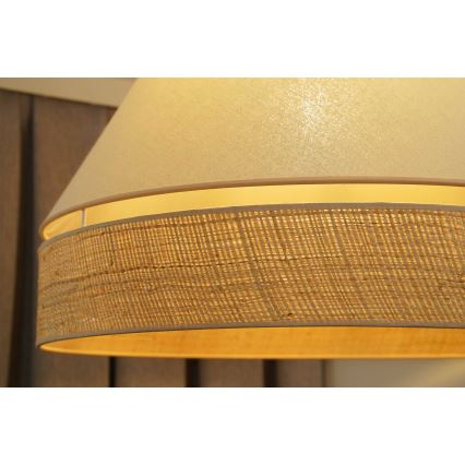 Duolla - Kattokruunu johdossa YUTE AVIGNON 1xE27/15W/230V halkaisija 60 cm kerma/beige