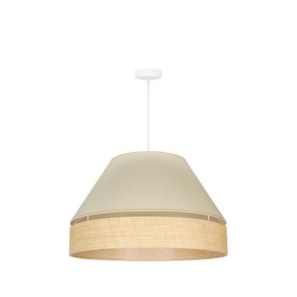 Duolla - Kattokruunu johdossa YUTE AVIGNON 1xE27/15W/230V halkaisija 60 cm kerma/beige