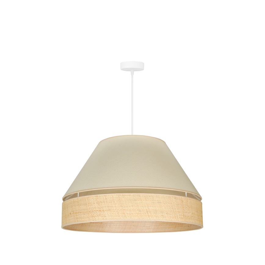 Duolla - Kattokruunu johdossa YUTE AVIGNON 1xE27/15W/230V halkaisija 60 cm kerma/beige
