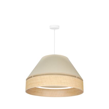 Duolla - Kattokruunu johdossa YUTE AVIGNON 1xE27/15W/230V halkaisija 60 cm kerma/beige