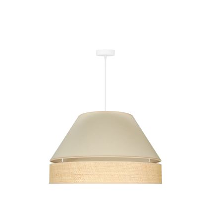 Duolla - Kattokruunu johdossa YUTE AVIGNON 1xE27/15W/230V halkaisija 60 cm kerma/beige
