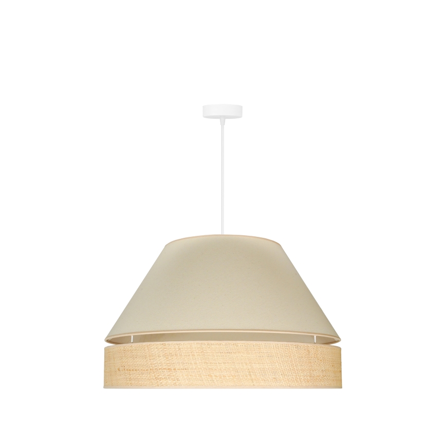 Duolla - Kattokruunu johdossa YUTE AVIGNON 1xE27/15W/230V halkaisija 60 cm kerma/beige