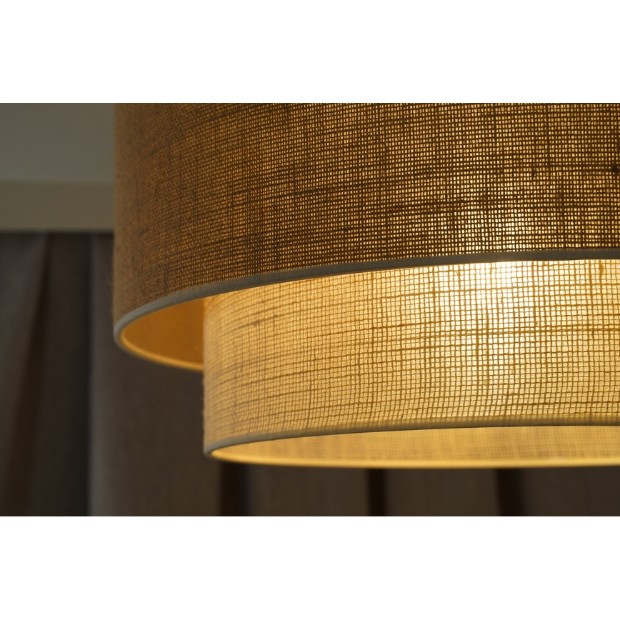 Duolla - Kattokruunu johdossa YUTE BOHO 1xE27/15W/230V halkaisija 45 cm ruskea/kerma