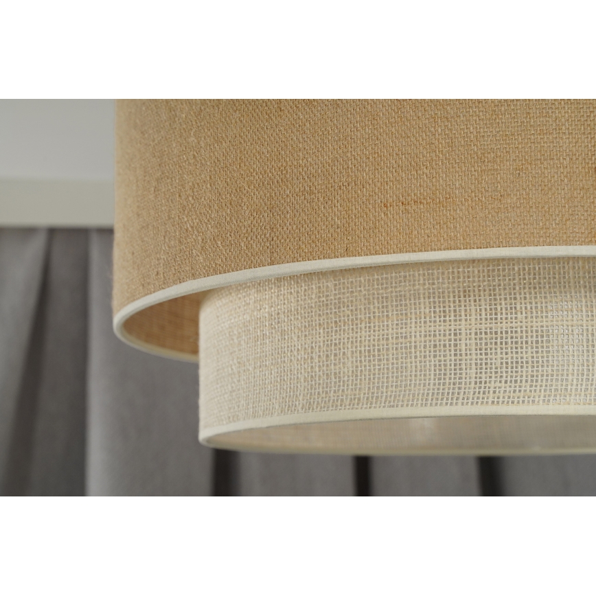 Duolla - Kattokruunu johdossa YUTE BOHO 1xE27/15W/230V halkaisija 45 cm ruskea/kerma