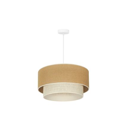 Duolla - Kattokruunu johdossa YUTE BOHO 1xE27/15W/230V halkaisija 45 cm ruskea/kerma