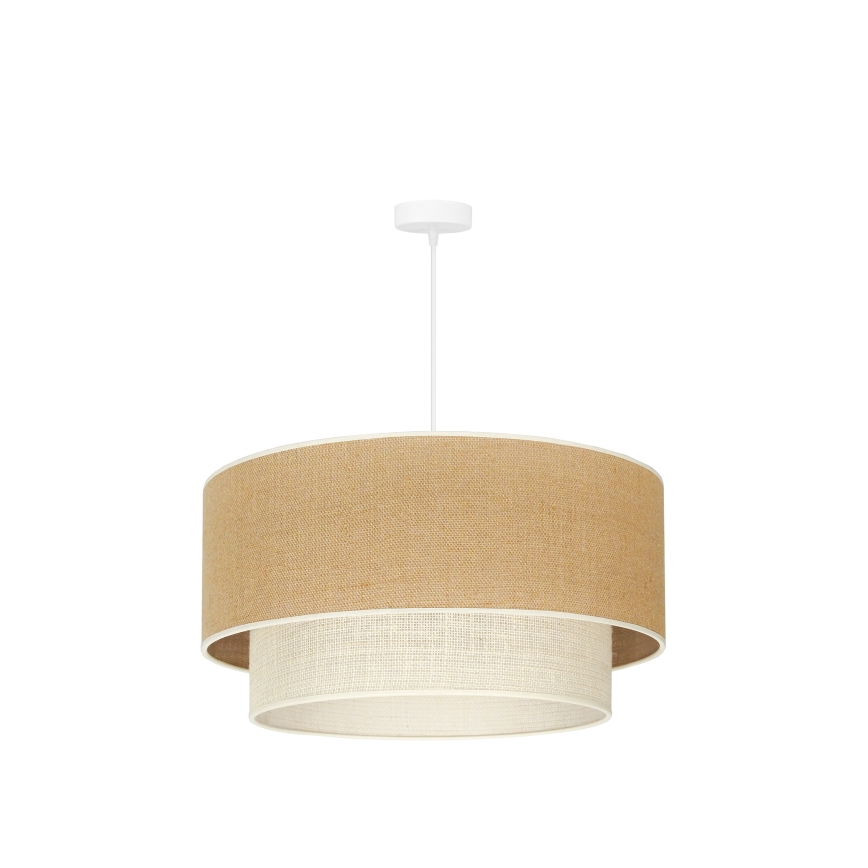 Duolla - Kattokruunu johdossa YUTE BOHO 3xE27/15W/230V halkaisija 60 cm ruskea/kerma