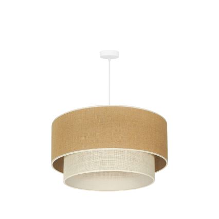 Duolla - Kattokruunu johdossa YUTE BOHO 3xE27/15W/230V halkaisija 60 cm ruskea/kerma