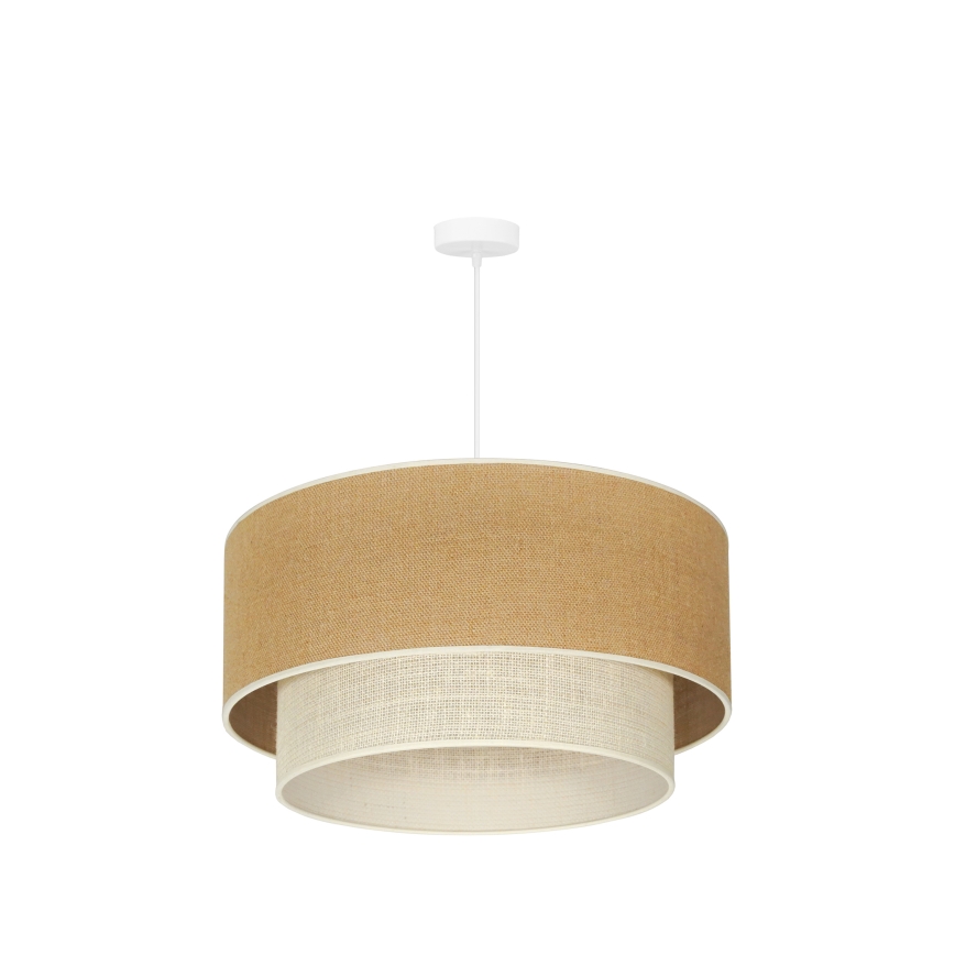 Duolla - Kattokruunu johdossa YUTE BOHO 3xE27/15W/230V halkaisija 60 cm ruskea/kerma