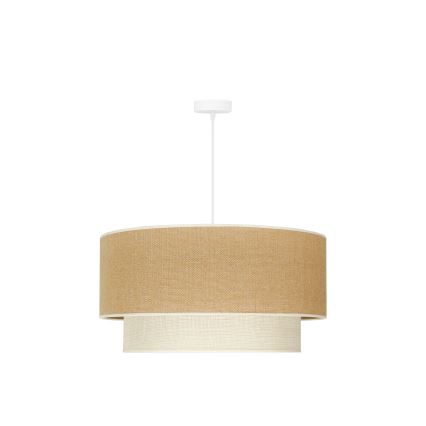 Duolla - Kattokruunu johdossa YUTE BOHO 3xE27/15W/230V halkaisija 60 cm ruskea/kerma