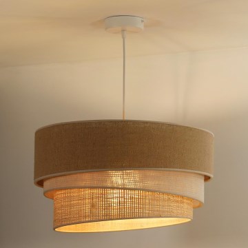 Duolla - Kattokruunu johdossa YUTE TRIO 1xE27/15W/230V halkaisija 45 cm ruskea/harmaa/beige