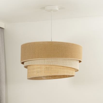 Duolla - Kattokruunu johdossa YUTE TRIO 1xE27/15W/230V halkaisija 45 cm ruskea/harmaa/beige