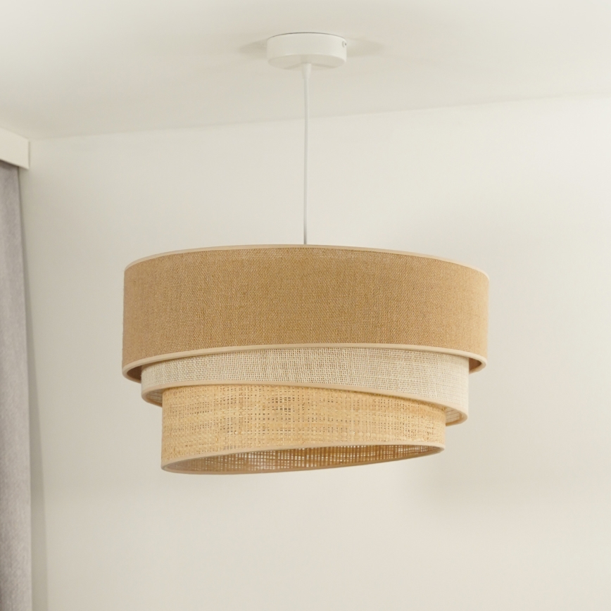 Duolla - Kattokruunu johdossa YUTE TRIO 1xE27/15W/230V halkaisija 45 cm ruskea/harmaa/beige