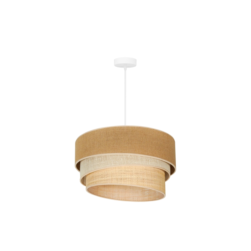 Duolla - Kattokruunu johdossa YUTE TRIO 1xE27/15W/230V halkaisija 45 cm ruskea/harmaa/beige