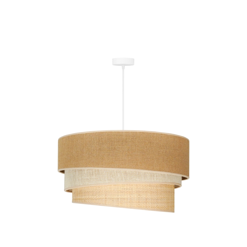 Duolla - Kattokruunu johdossa YUTE TRIO 3xE27/15W/230V halkaisija 60 cm ruskea/harmaa/beige