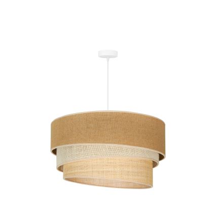 Duolla - Kattokruunu johdossa YUTE TRIO 3xE27/15W/230V halkaisija 60 cm ruskea/harmaa/beige