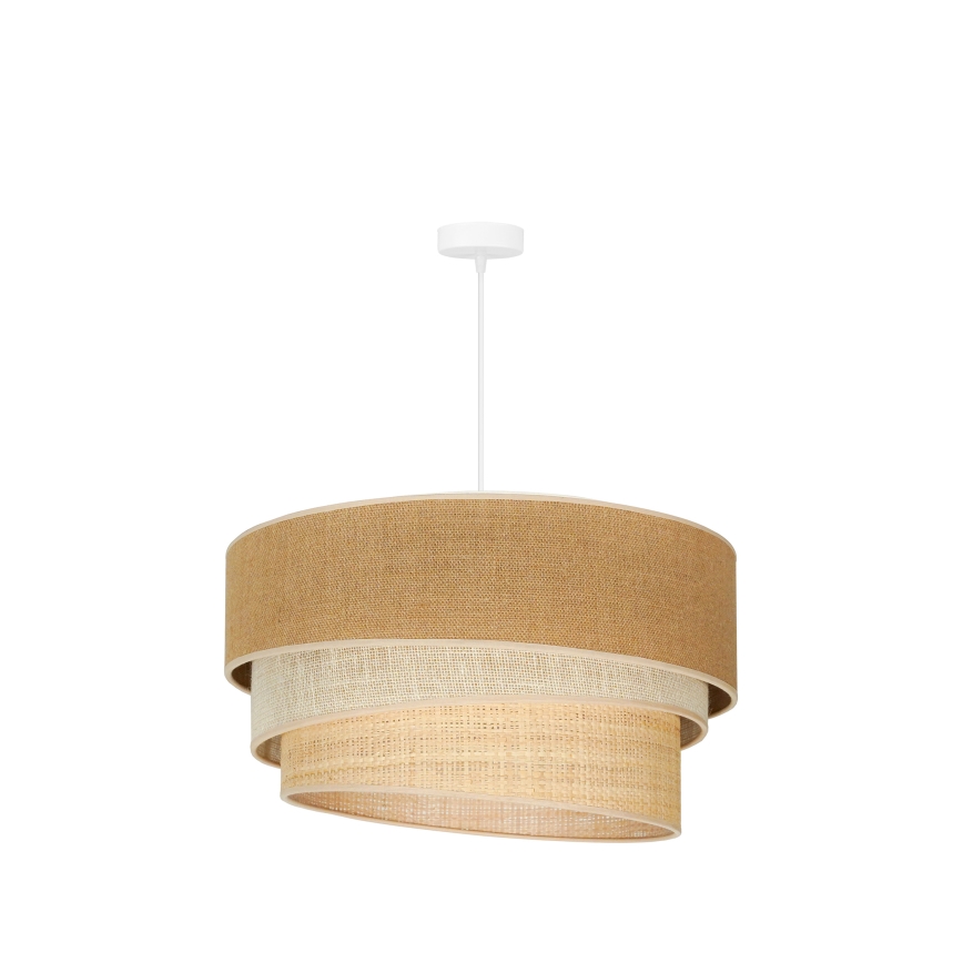 Duolla - Kattokruunu johdossa YUTE TRIO 3xE27/15W/230V halkaisija 60 cm ruskea/harmaa/beige