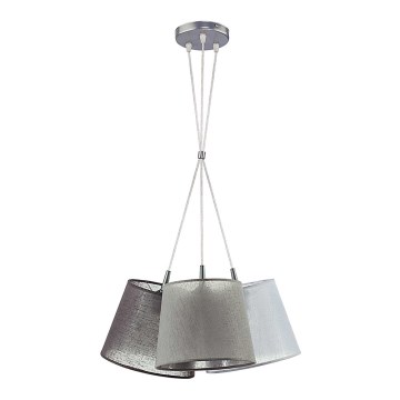 Duolla - Kattokruunu narulla ROSSA 3xE27/40W/230V antrasiitti/harmaa