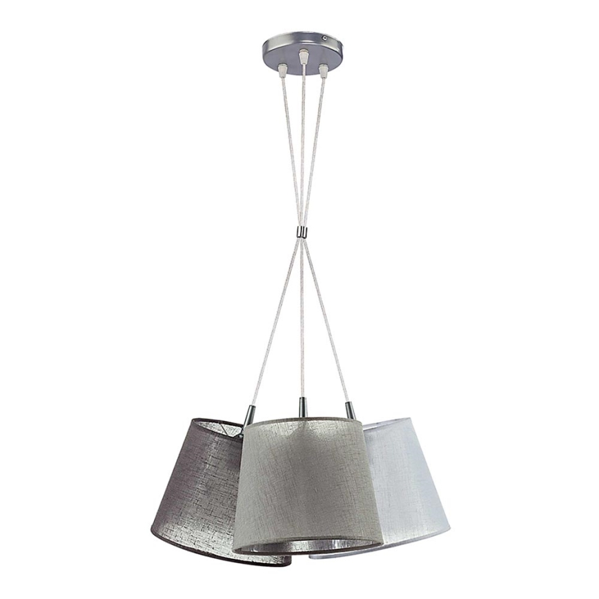 Duolla - Kattokruunu narulla ROSSA 3xE27/40W/230V antrasiitti/harmaa