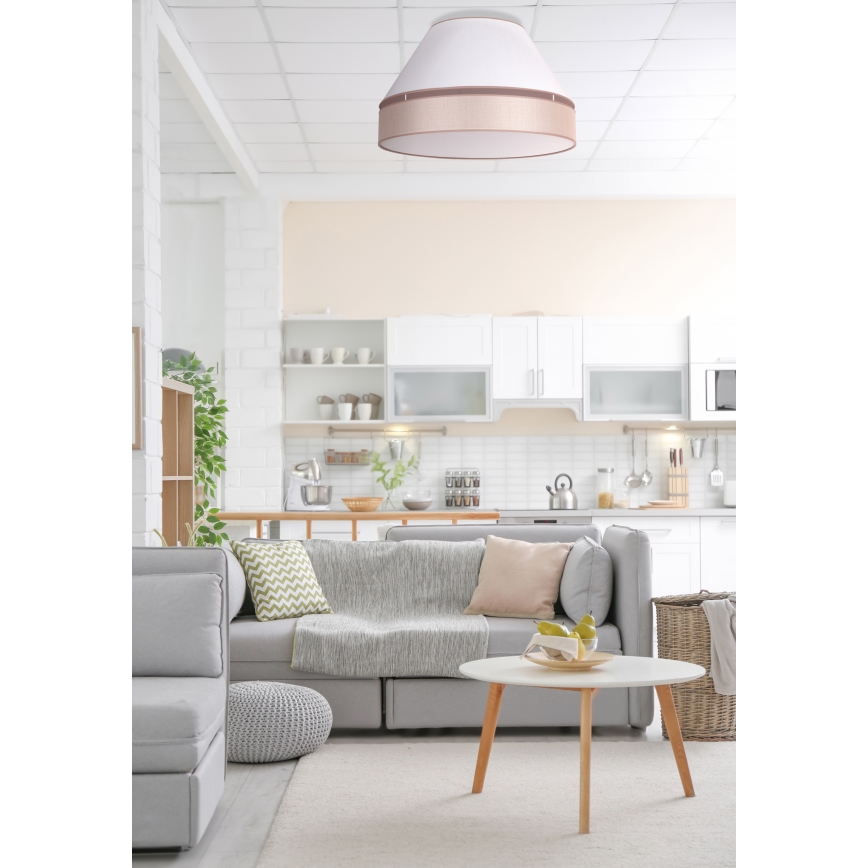 Duolla - Kattovalaisin AVIGNON 1xE27/15W/230V d. 50 cm valkoinen/beige