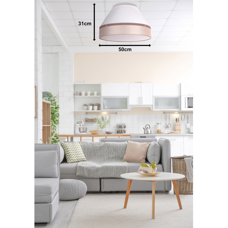 Duolla - Kattovalaisin AVIGNON 1xE27/15W/230V d. 50 cm valkoinen/beige