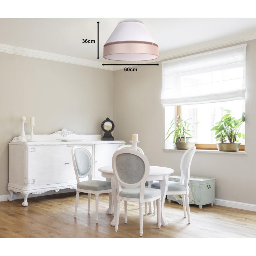 Duolla - Kattovalaisin AVIGNON 3xE27/15W/230V d. 60 cm valkoinen/beige