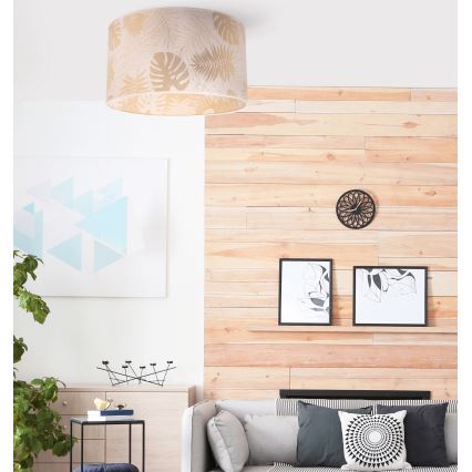 Duolla - Kattovalo ARECA 1xE27/40W/230V halkaisija 45 cm messinki/valkoinen