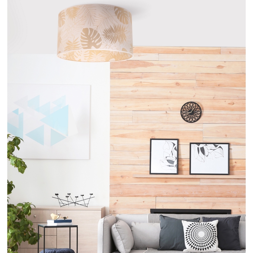 Duolla - Kattovalo ARECA 1xE27/40W/230V halkaisija 45 cm messinki/valkoinen