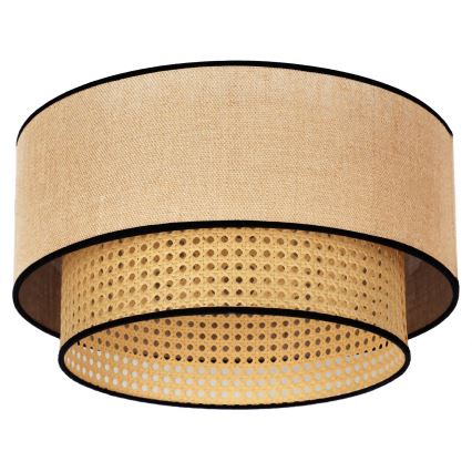 Duolla - Kattovalo BOHO 1xE27/15W/230V halkaisija 45 cm beige/rottinki