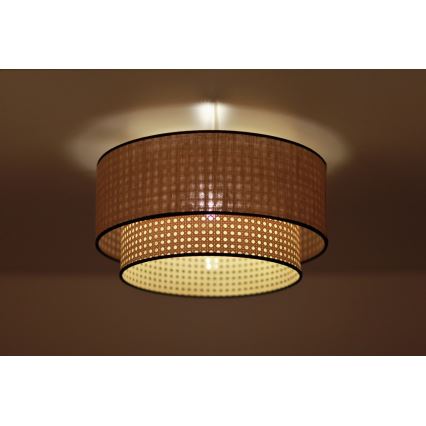 Duolla - Kattovalo BOHO 1xE27/15W/230V halkaisija 45 cm beige/rottinki