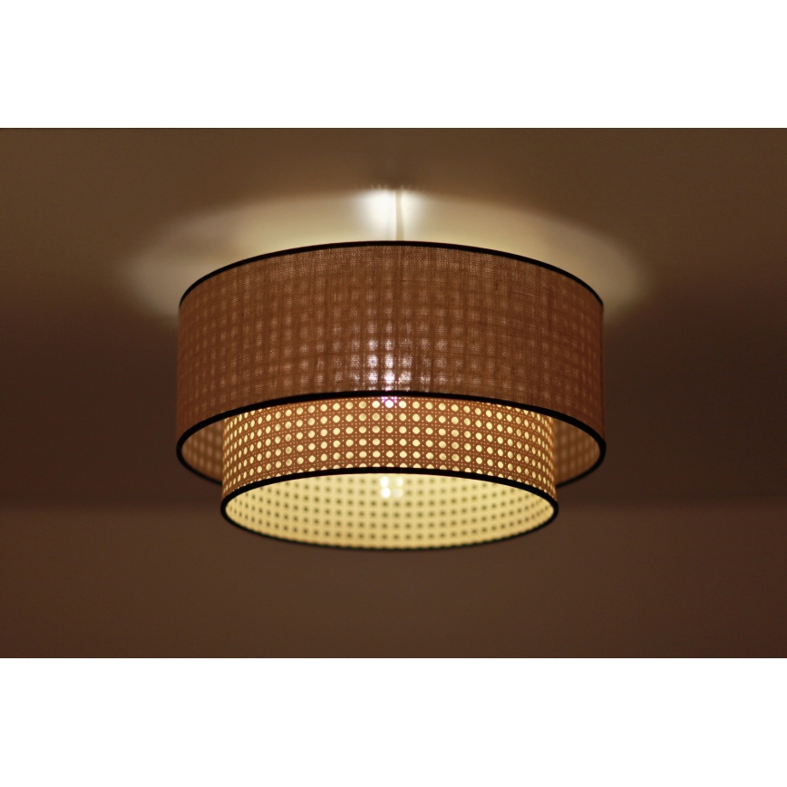 Duolla - Kattovalo BOHO 1xE27/15W/230V halkaisija 45 cm beige/rottinki