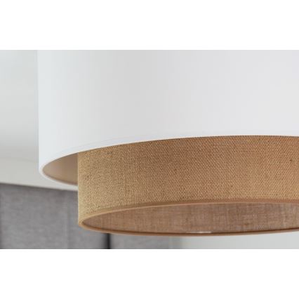 Duolla - Kattovalo BOHO 1xE27/15W/230V halkaisija 45 cm valkoinen/ruskea