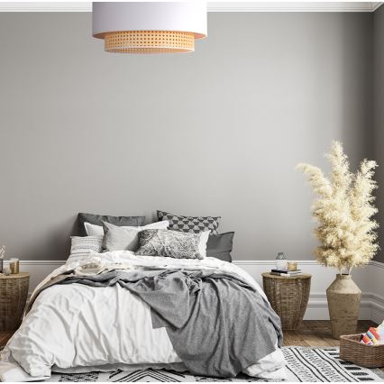 Duolla - Kattovalo BOHO 3xE27/15W/230V d. 60 cm kerma/rottinki