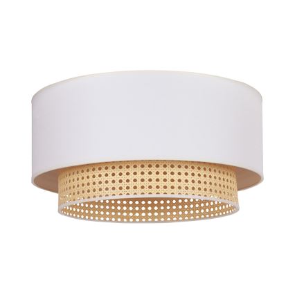 Duolla - Kattovalo BOHO 3xE27/15W/230V d. 60 cm kerma/rottinki