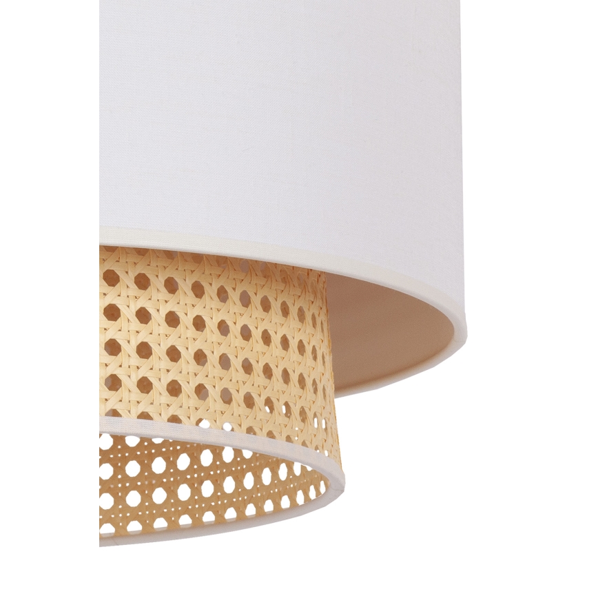 Duolla - Kattovalo BOHO 3xE27/15W/230V d. 60 cm kerma/rottinki