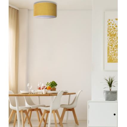 Duolla - Kattovalo BRISTOL 1xE27/15W/230V halk. 45 cm keltainen/valkoinen