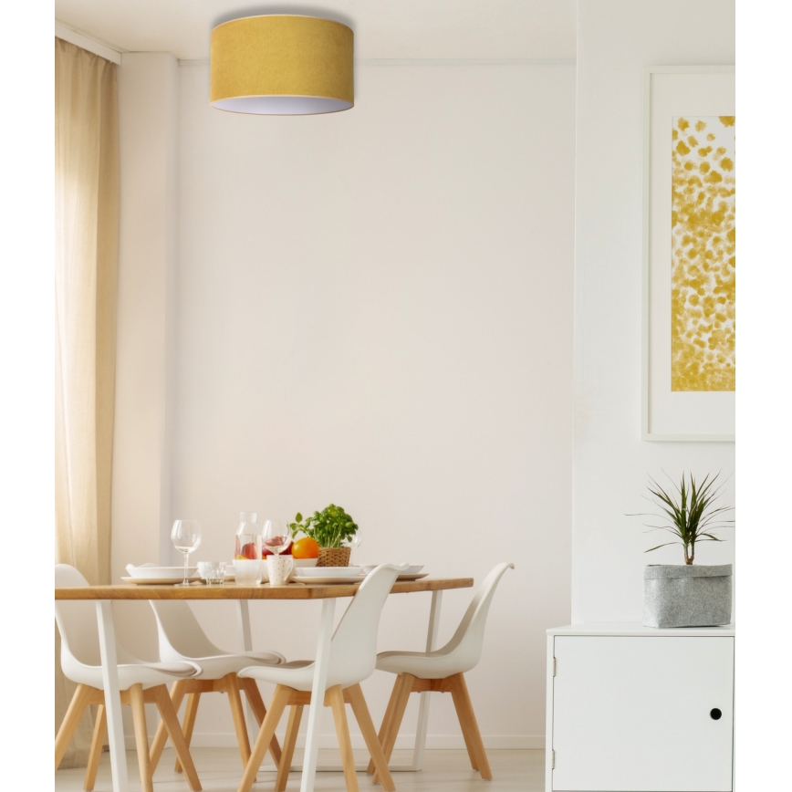 Duolla - Kattovalo BRISTOL 1xE27/15W/230V halk. 45 cm keltainen/valkoinen
