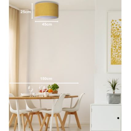 Duolla - Kattovalo BRISTOL 1xE27/15W/230V halk. 45 cm keltainen/valkoinen