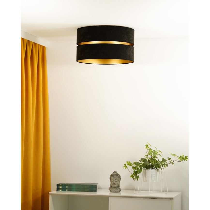 Duolla - Kattovalo DUO 1xE27/40W/230V halkaisija 40 cm musta/kulta