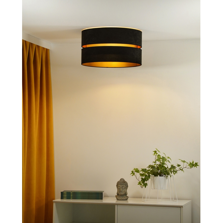 Duolla - Kattovalo DUO 1xE27/40W/230V halkaisija 40 cm musta/kulta