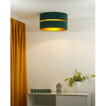 Duolla - Kattovalo DUO 1xE27/40W/230V halkaisija 40 cm vihreä/kulta