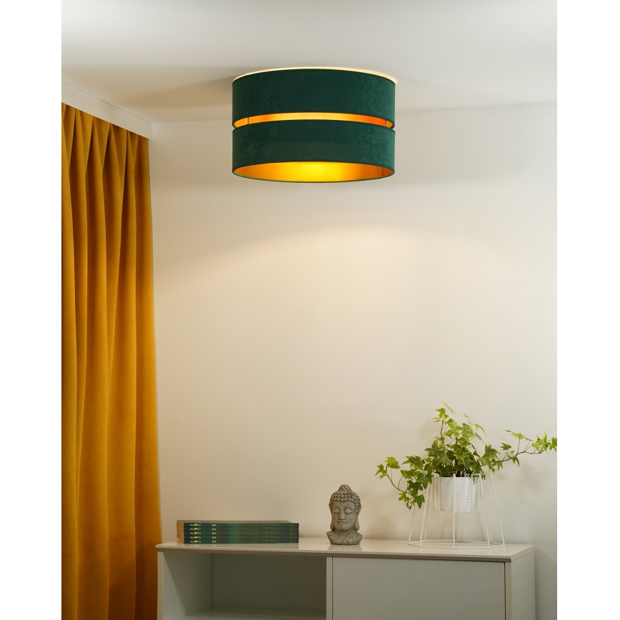 Duolla - Kattovalo DUO 1xE27/40W/230V halkaisija 40 cm vihreä/kulta