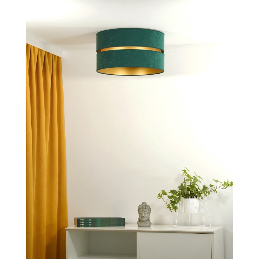 Duolla - Kattovalo DUO 1xE27/40W/230V halkaisija 40 cm vihreä/kulta