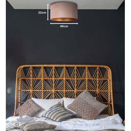 Duolla - Kattovalo ROLLER 1xE27/15W/230V halk. 40 cm beige/kulta