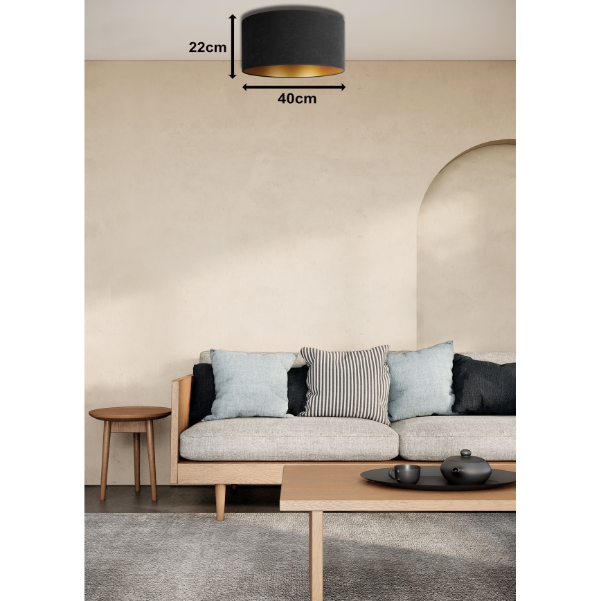 Duolla - Kattovalo ROLLER 1xE27/15W/230V halk. 40 cm musta/kulta
