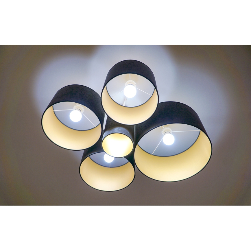 Duolla - Kattovalo ROLLER PENTO 5xE27/60W/230V antrasiitti