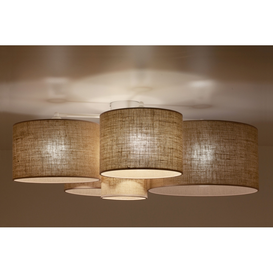 Duolla - Kattovalo ROLLER PENTO 5xE27/60W/230V beige