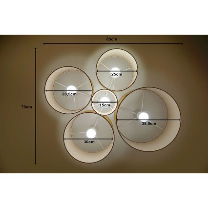 Duolla - Kattovalo ROLLER PENTO 5xE27/60W/230V beige