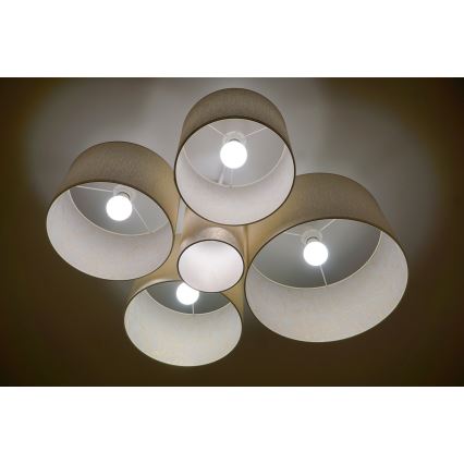 Duolla - Kattovalo ROLLER PENTO 5xE27/60W/230V kulta